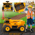 Qaba 12V Battery Powered Kids Construction Vehicle with Electric Dump Bed - Yellow-Integrated music player with wireless enhances the fun of every single ride 