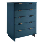 Manhattan Comfort Granville Modern Dresser and Chest Set - Midnight Blue-17.72" L x 37.8" W x 48.98" H