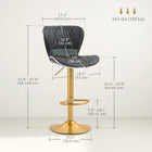 HOMCOM Adjustable Swivel Bar Stools - Black - 2 Pack-Curved seat and back with thick padding ensure ergonomic support during use
