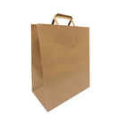 Reliabag Paper Bags - Flat Handles - 12" W x 7" D x 14" H - Kraft - 100 Pack-Made by the premium kraft paper with the re-enforced flat bottom