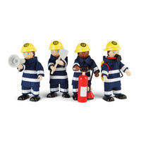 Bigjigs Toys Firefighters Figurines 4-Piece Set-Develops hand/eye coordination, fine motor skills and dexterity