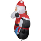 GEMMY Airblown Inflatable Christmas Santa/Reindeer/Penguin Collection Scene - 53" x 90"-Self-inflates in seconds