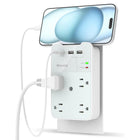 ShoppingAll Huntkey Multi Plug Outlet Extender Surge Protector Splitter with 4 Outlets and 3 USB Ports-USB-C port supports PD 30W, while the USB-A ports provide a combined 12W output for everyday devices