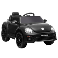 Qaba 12V Volkswagen Beetle Licensed Kids Electric RC Car - Black-Licensed by Volkswagen Beetle enhances authentic driving experience 
