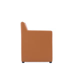 Manhattan Comfort Anna Square 22.83" Modern Faux Leather Upholstered Dining Armchair - Saddle - Set of 2-Made to Last. Commercial Grade Product