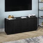 Hudson&Canal Hanson TV Stand for TV's up to 65" - Black Grain-Features easy assembly