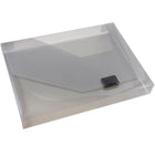 JAM Paper Plastic Box Portfolio with Side Buckle - 9 3/4" x 13 1/2" x 1 1/2" - Smoke Gray -Quantity: Sold Individually