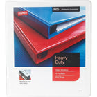 Staples Heavy-Duty View Binder with D-Rings - 1" - White-Gap Free ring design prevents gapping and misalignment of rings
