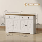 HOMCOM 47.6" L Sideboard Buffet Cabinet with Storage - White-Fits dining room, kitchen, living room, or other limited spaces needing a bit more storage