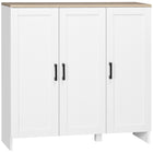 HOMCOM Modern 35.4" L Buffet Cabinet with Storage - White-Two cabinets provide ample storage for daily supplies