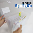 BAZIC Products Translucent 13-Pocket Letter Size Poly Expanding File - 3 Pack-Color tabs: Along with small colored labels helps classify by subject. Durable construction with 0.6 mm thickness spectrums for long lasting use