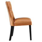 Modway Silhouette Dining Vinyl Side Chair - Tan-Assembly Required