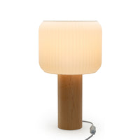 Decent Living Wooden Maple Table Lamp - Fluted Waves-Made in Canada with local premium Canadian maple.