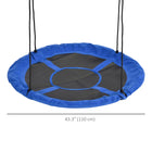 Outsunny Saucer Swing Giant Hanging Tree Swing, Nest Web Rope Seat - Blue-Side wrapped with high-density Oxford cloth 