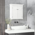 kleankin Bathroom Wall Cabinet with Adjustable Shelves - White-Adjustable shelves allow you to store larger items, without worrying if they will fit