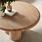 Modway Tori 31" Indoor/Outdoor Round Coffee Table - Oak-Leveling Non-Marking Feet