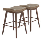 Zuo Divat Barstool - Taupe/Walnut - Set of 2-Ergonomic and supportive footrest