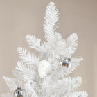 HOMCOM 7' Artificial Christmas Tree with Metal Base - Pink/White-Flame retardant branches are unlikely to catch fire or cause serious household damage 