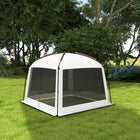 Outsunny 10' L x 10' W Screen Tent with Carry Bag & Ground Stakes, Easy Setup, Fits 6-8 People - White-Carrying bag that can be carried on your shoulder or back to free up your arms