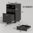Vinsetto 2-Drawer Letter/A4 Filing Cabinet with Lock - Black-Safety design, included 2 keys to secure top drawer
