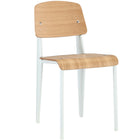 Modway Cabin Dining Side Chair - Natural/White-Powder-coated tubular steel frame