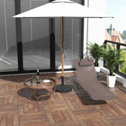 Outsunny Outdoor Lounge Chair - Folding Adjustable Reclining Chair - Brown-5 position adjustable back - from 0 to 180 degrees to meet your requirements for great comfort