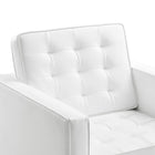 Modway Loft Tufted Vegan Leather Armchair - Silver White-8