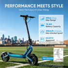 Gyrocopters Sceptre Electric Scooter for Adults & Teens - Speed 38 kmph - Range 40 km - APP - Black-Light up the night with dynamic, colorful RGB LED deck lights, a piercingly bright headlight, and an active safety taillight