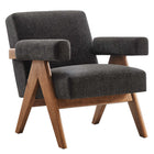 Modway Lyra Fabric Armchair - Dark Grey Fabric-Ergonomic Design for Comfort
