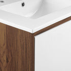 Modway Transmit 48" Wall-Mount Bathroom Vanity - Walnut/White-Wall-Mount Design