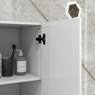 Kleankin High Gloss Bathroom Cabinet with Door and Shelves - White-Colour: High Gloss White