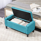 HOMCOM Storage Bench with Flip Top Ottoman - Green-Colour: Green