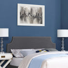 Modway Laura Upholstered Fabric King Headboard - Grey-Solid Wood Frame