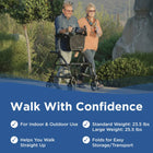 Journey UPWalker Original Upright Mobility Walker - Black-Equipped with cushioned sit-to-stand handles for easier transitions