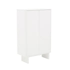 Manhattan Comfort Ella 31.5" Modern Accent Cabinet - White-Raised Semicircle Drawer Front Design