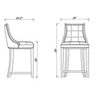 Manhattan Comfort Fifth Avenue 19" Traditional Faux Leather Upholstered Counter Stool - Camel and Dark Walnut - 2 Pack-Upholstered in Faux Leather with Foam Padding