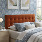 Modway Lily Stain-Resistant Performance Velvet King Size Headboard - Rust-Biscuit Tufted Design