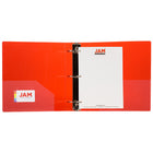 JAM Paper Plastic 3" 3-Ring Binder - Red-Quantity: Sold Individually, Made to be long lasting and resist tearing or bending, easy to clean