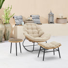 Manhattan Comfort Benson Modern 3-Piece Patio Rocking Chair Set - Cream-Features Removeable Cushions with Zipper for Easy Cleaning and Care