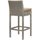 Modway Conduit Outdoor Patio Wicker Rattan Bar Stool - Light Gray Mocha-Synthetic PE Rattan Weave