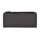 Club Rochelier Ladies Slim Clutch Wallet with Top Zipper - Brown-2 ID windows