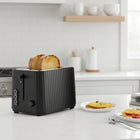 JS Gourmet Wave Collection 2-Slice Toaster - Black-Extra-wide slots
