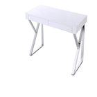 Plata Import Mac Desk Office Desk Writing Desk Wood Veneer With Stainless Steel Legs - White-Writing desk