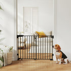 PawHut 29"-44" Wide Dog Gate, 29" H, Pet Gate-The no-threshold design allows for easy, trip-free walk-through access
