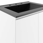 Modway Bryn 24" Wall-Mount Bathroom Vanity - White/Black-Assembly Required