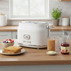 JS Gourmet Retro Collection 2-Slice Wide Slot Toaster - White-Adjustable browning control