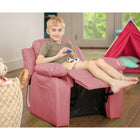 Flash Furniture Deluxe Padded Contemporary Pink Vinyl Kids Recliner with Storage Arms-Pink Vinyl Upholstery