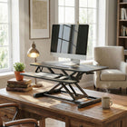 ALTIVA 36" Sit To Stand Height Adjustable Desk Riser converter - Black-Height Adjustment Range: 4.5"-20" (11.5cm - 51cm)