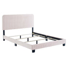 Modway Celine Channel Tufted Performance Velvet Twin Bed - Pink-Twin Bed