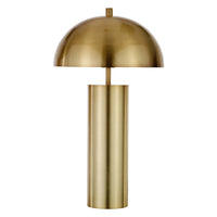 Hudson&Canal York 27" Tall Table Lamp with Metal Shade - Brass/Brass-Mid-century modern design for your living room, workspace, or bed side table